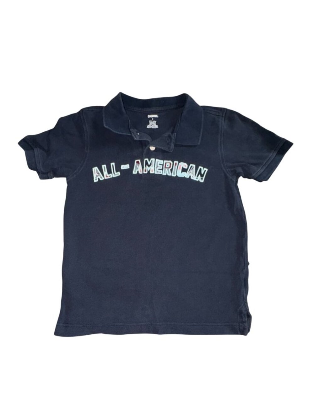 Gymboree Boys 'All-American' Short Sleeve Polo Shirt-Blue-Size 6-GUC